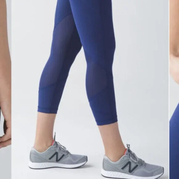 $88 LULULEMON Pace Rival Crop in Hero Blue Size 4 Leggings - Picture 2 of 7